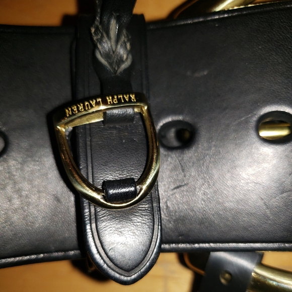 Purple Label Ralph Lauren Equestrian wide brass hardware Black belt M/L main image 14